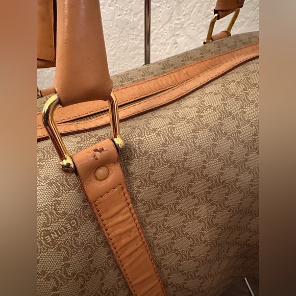 Celine Macadam Boston Bag Beige / Light Brown Coated Canvas - Picture 10 of 16